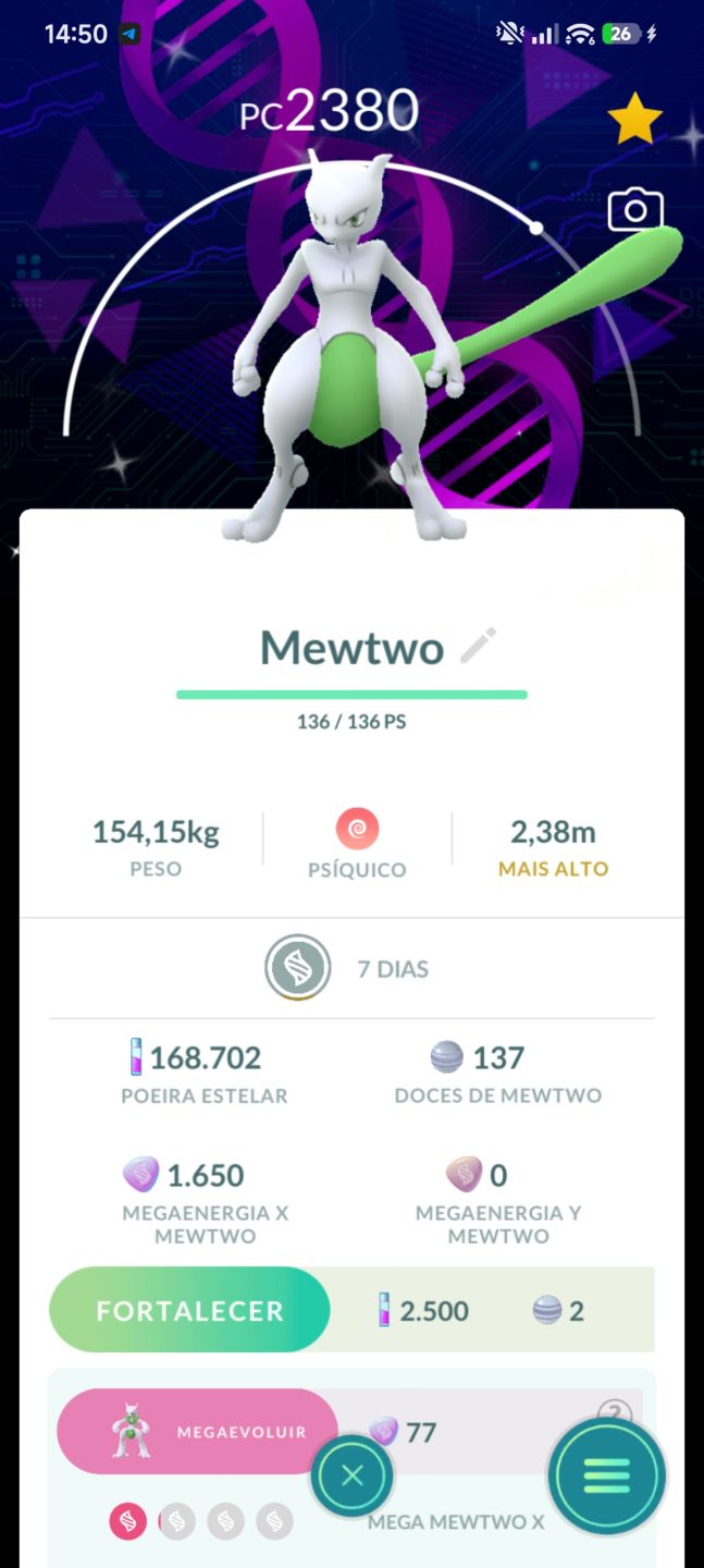 Mewtwo Shiny com Fundo Especial | Conta Pokémon GO