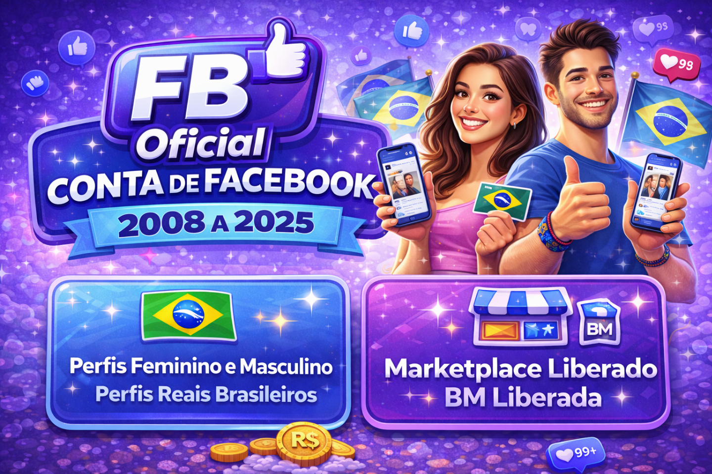 [ENTREGA RAPIDA] PERFILS FACEBOOK - SPAM - MARKETPLACE - FEMININO - MASCULINO