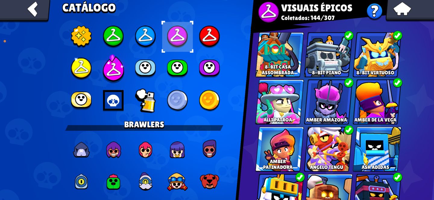 CONTA BRAWL STARS 70.989 TROFÉUS | 500 SKINS | 105 BRAWLERS | 7 HIPERCARGAS