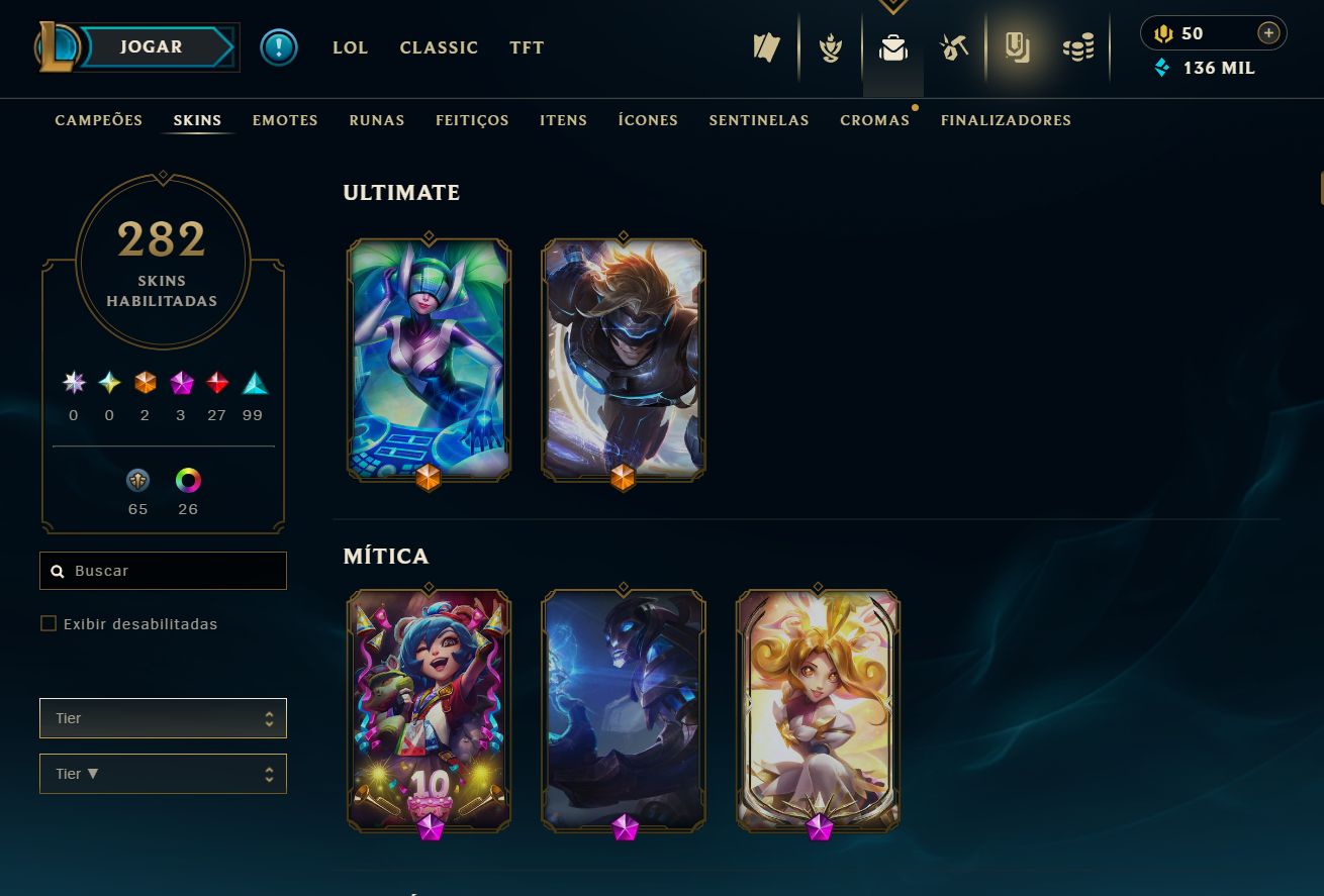 CONTA GOLD IV - 282 SKIN - FULL CHAMP + PREÇO BAIXISSIMO! - 100% SEGURA!