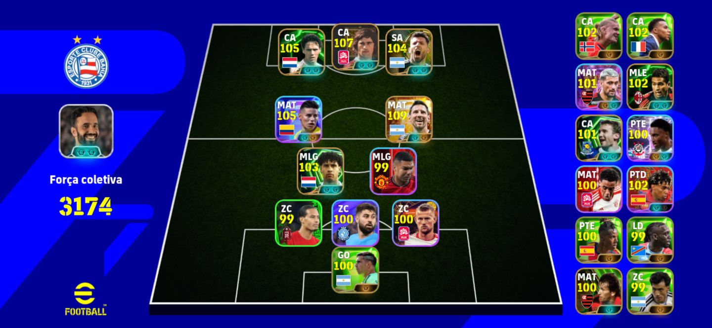 CONTA EFOOTBALL 3174 DE FORÇA TIME MUITO FORTE!