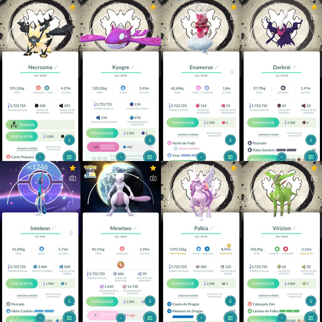 CONTA POKÉMON GO COM FUSÃO NECROZMA LUNALA&SOGALEO+FUSÃO KYUREM ZEKROM&RESHIRAM