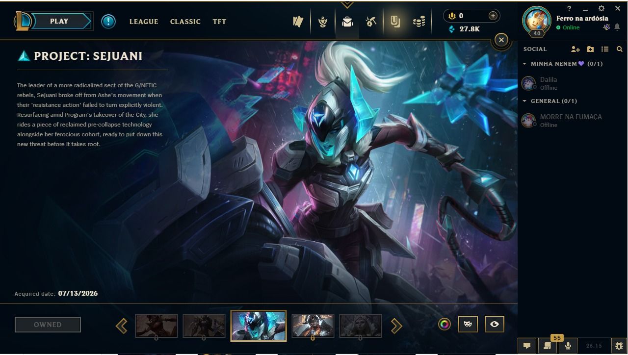 Conta platina 1 com 65% de win rate 28 mil de essencias azuis
