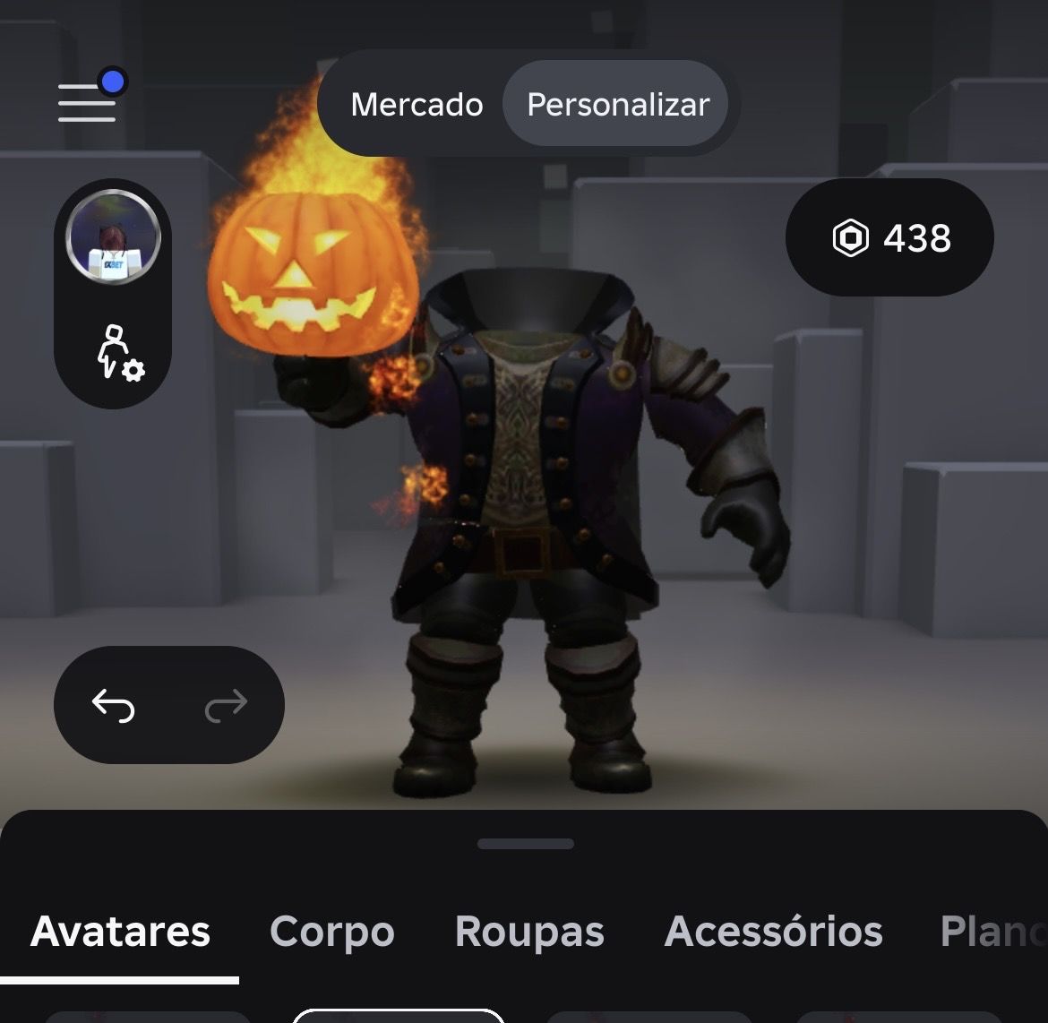 Conta Headless, e Korblox (400k gastos.
