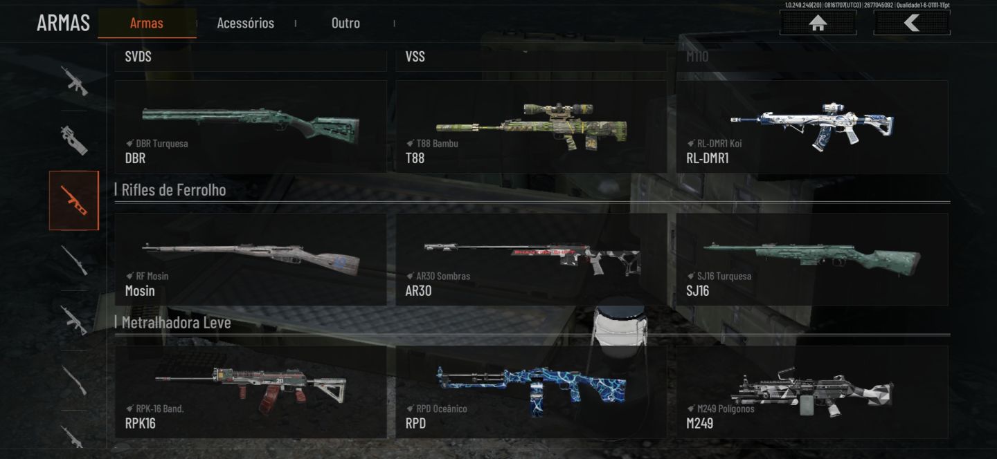 Conta Arena Breakout | 60M no Armazém | Skins de Armas, Faca e Personagens