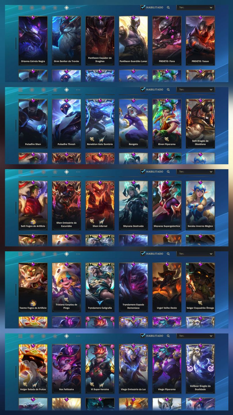 CONTA WILD RIFT | 194 SKINS | 3 MÍTICAS + 20 LENDÁRIAS | INVESTIMENTO R$ 5K