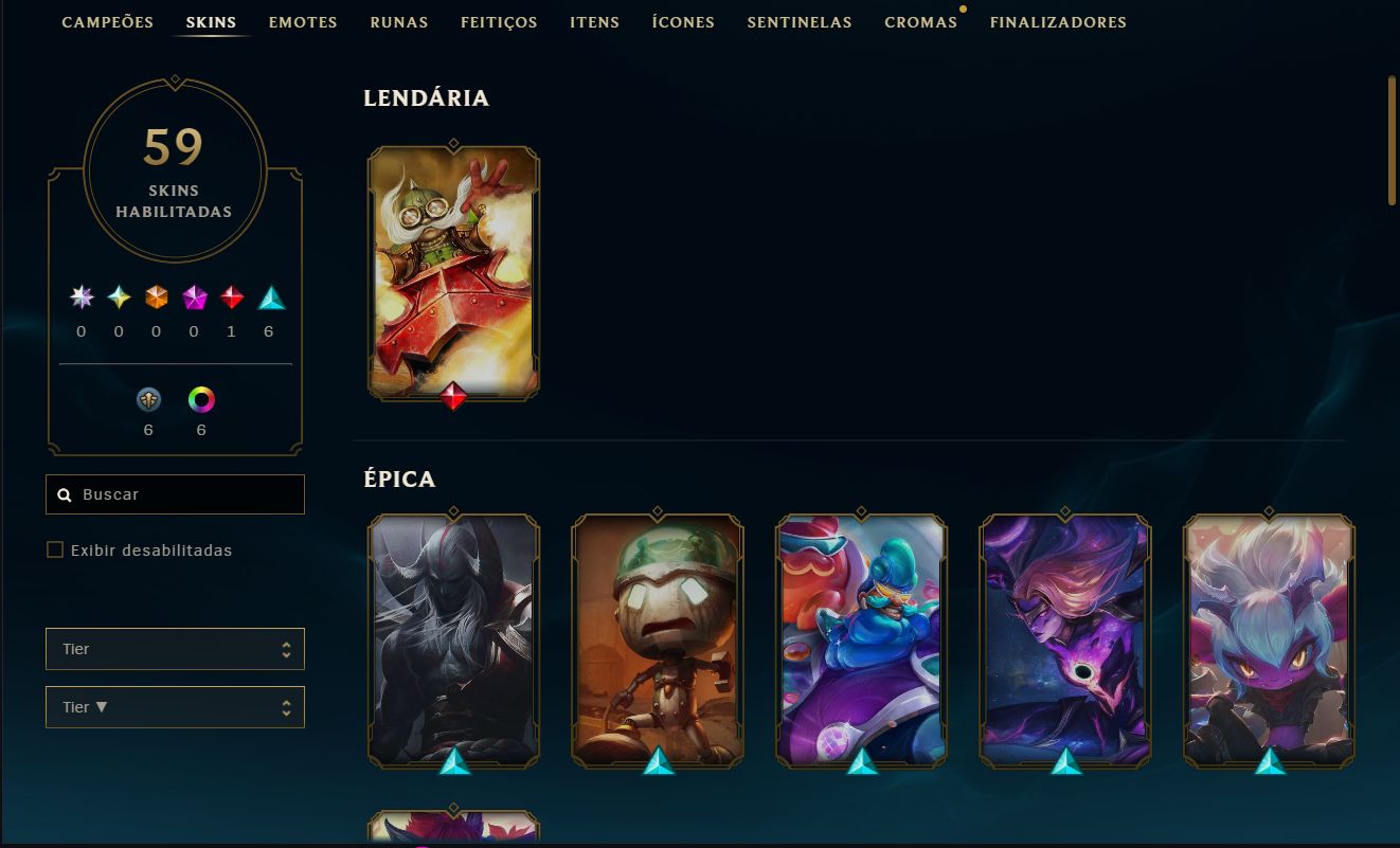 CONTA LOL Diamante 4 72% de WR | 20 Skins | Full Acesso