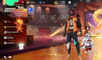Conta FF meio antiga e rara com sombra roxa e angelical