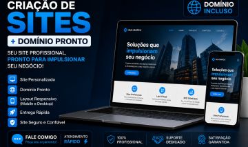 Faço Seu Site + Domínio Incluso | Pronto para Usar