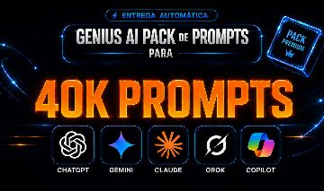[MAIS VENDIDO] PACK DE PROMPTS CHATGPT: 40K PROMPTS + 1.4K DE IA