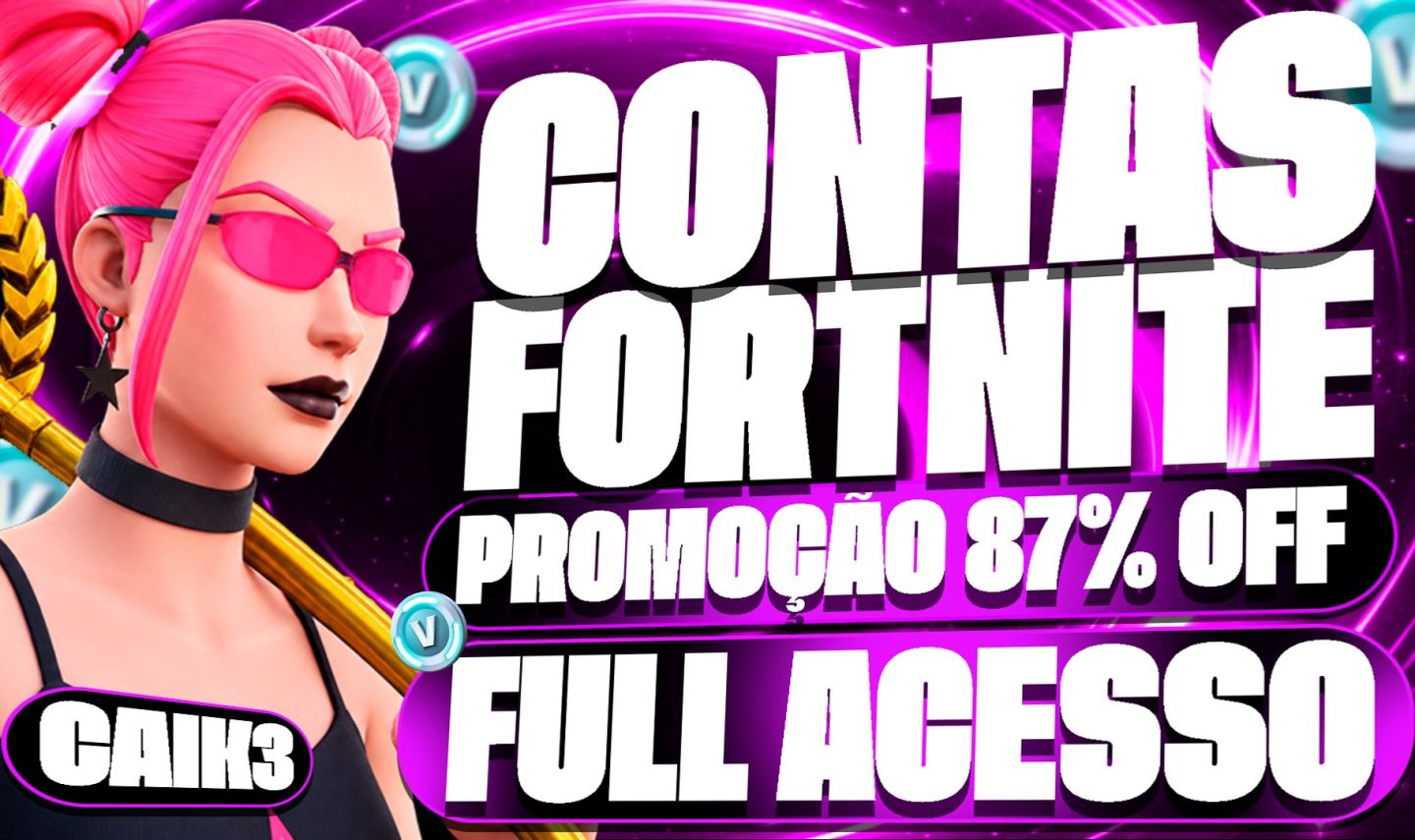 Contas Fortnite | Full Acesso | V-Bucks Gastos | Skins Raras | 87% Off Só Hoje!