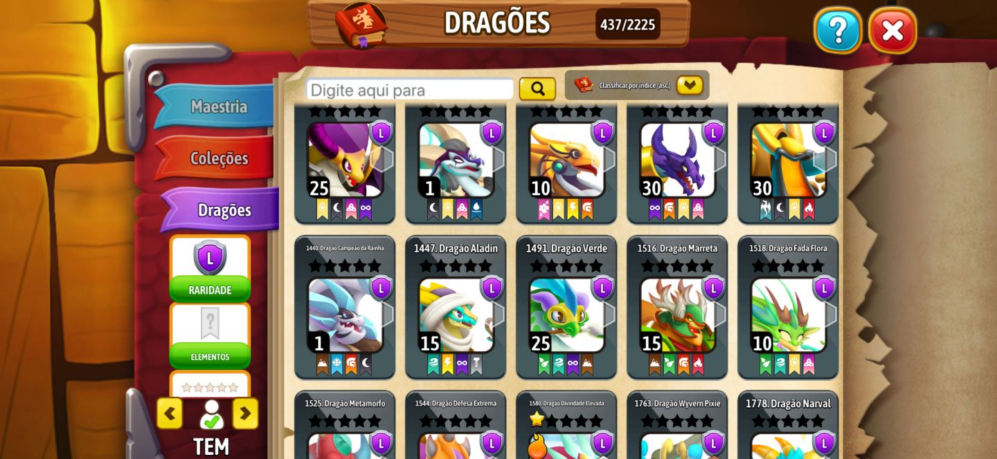 Conta de Dragon City Antiga Nivel 75