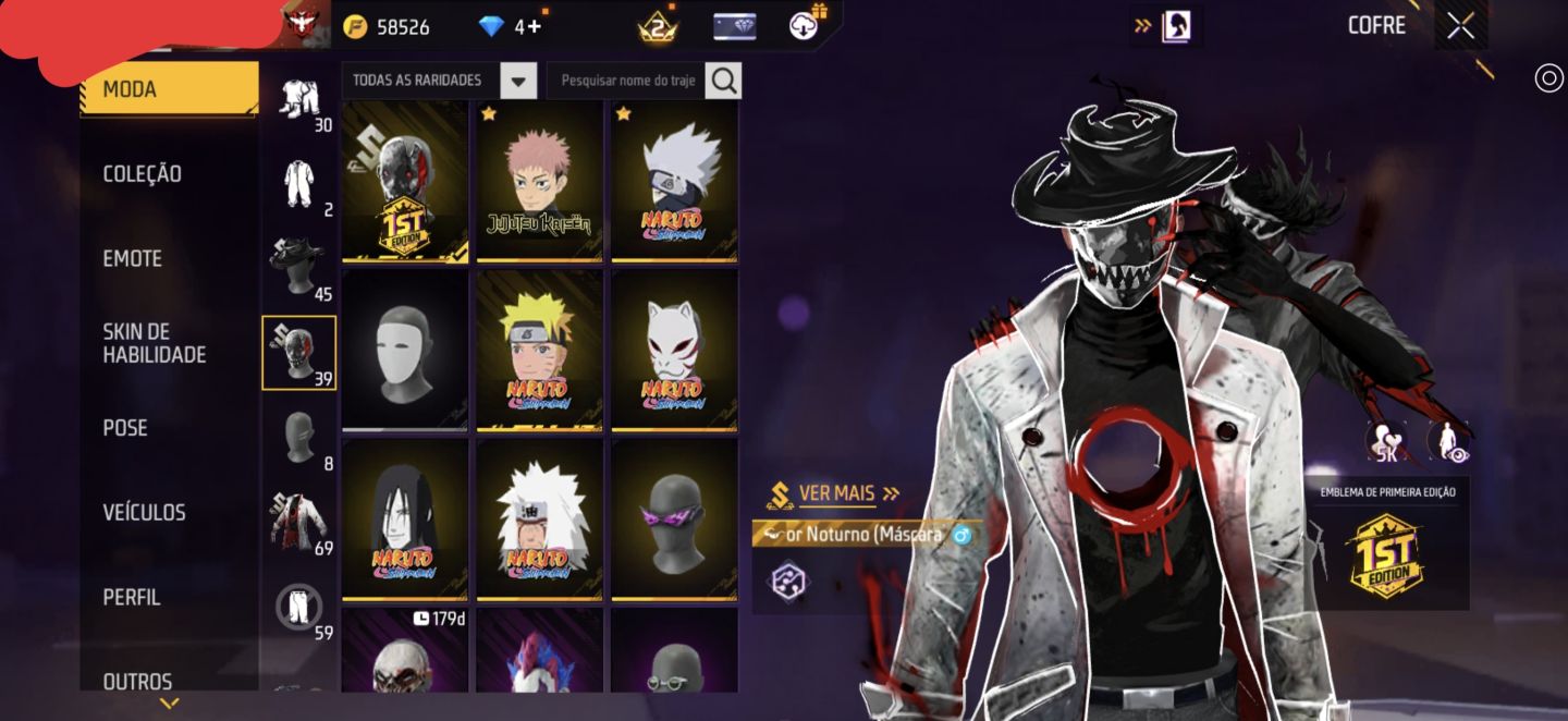 CONTA FF GEMADA - CONJUNTO TERROR NOTURNO + PARCERIAS (NARUTO/JUJUTSU)