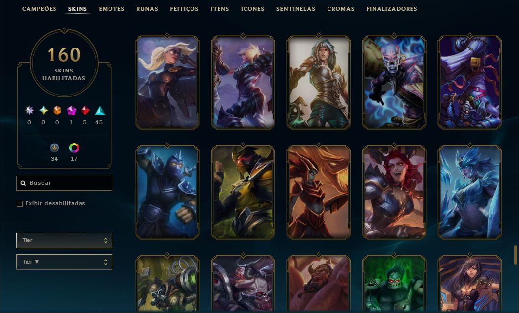 CONTA LOL | 160 SKINS | SEASON 2013