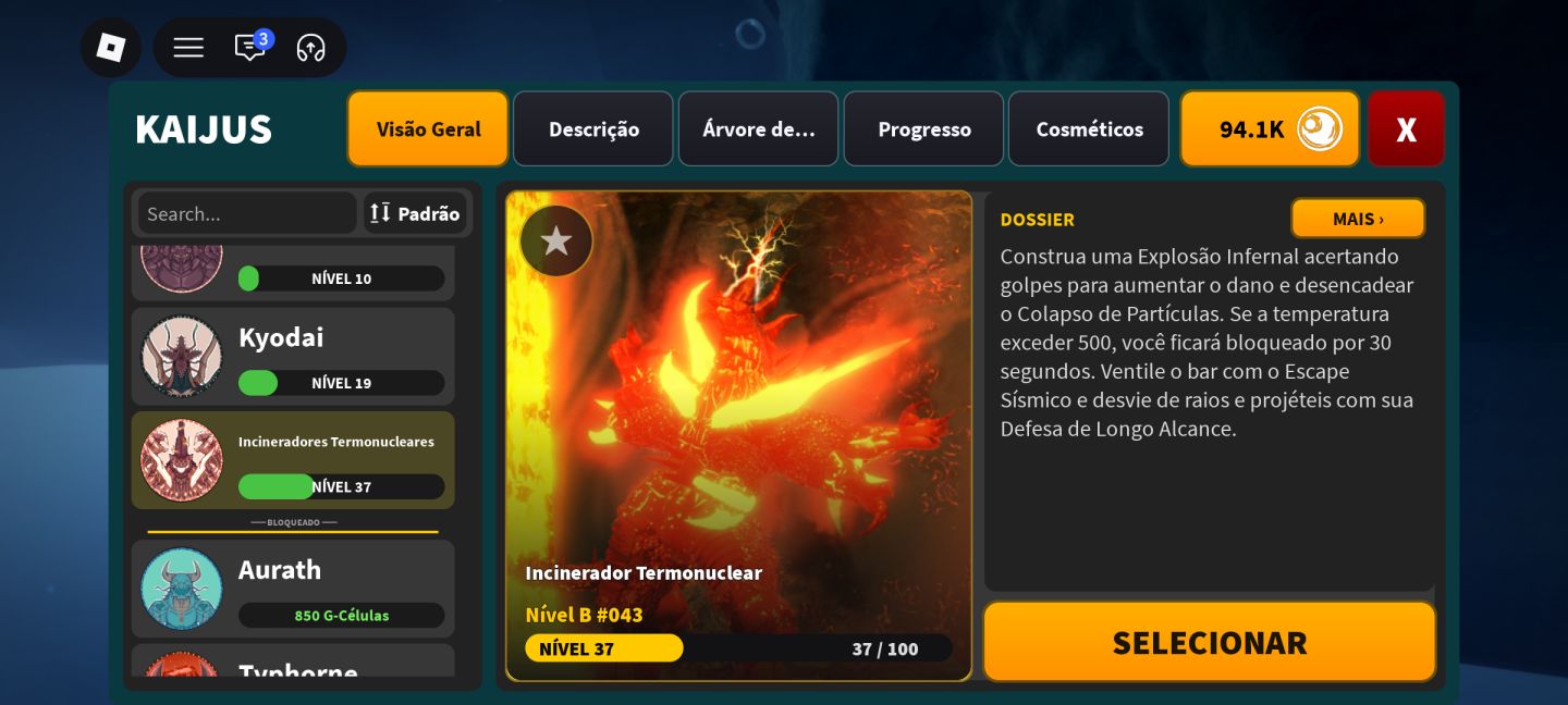 CONTA ROBLOX KAIJUS | INCINERADOR TERMONUCLEAR + VÁRIOS MONSTROS!