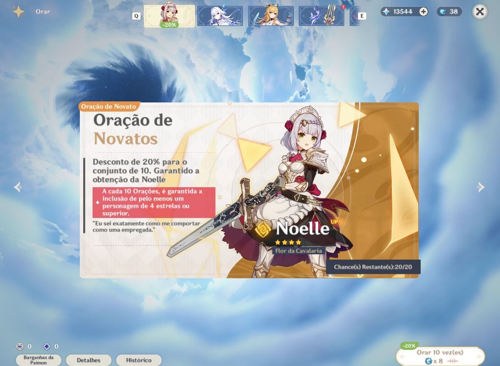 Conta Genshin Impact América Ar25 + 13.544 Primogems + 120 Pulls