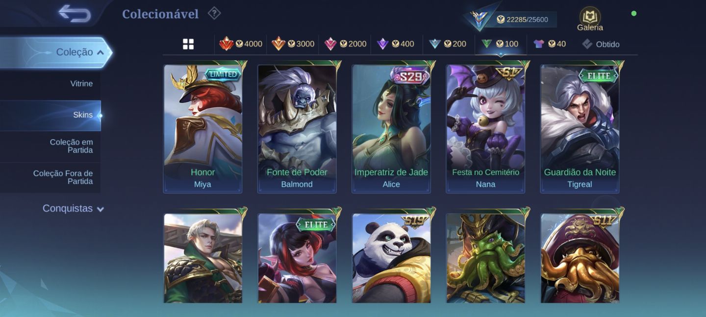 CONTA DE MOBILE LEGENDS COM SKINS E BORDAS QUE NÃO VOLTAM MAIS!!