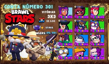Contas de Brawl Stars Upadíssimas com vários troféus e Skins