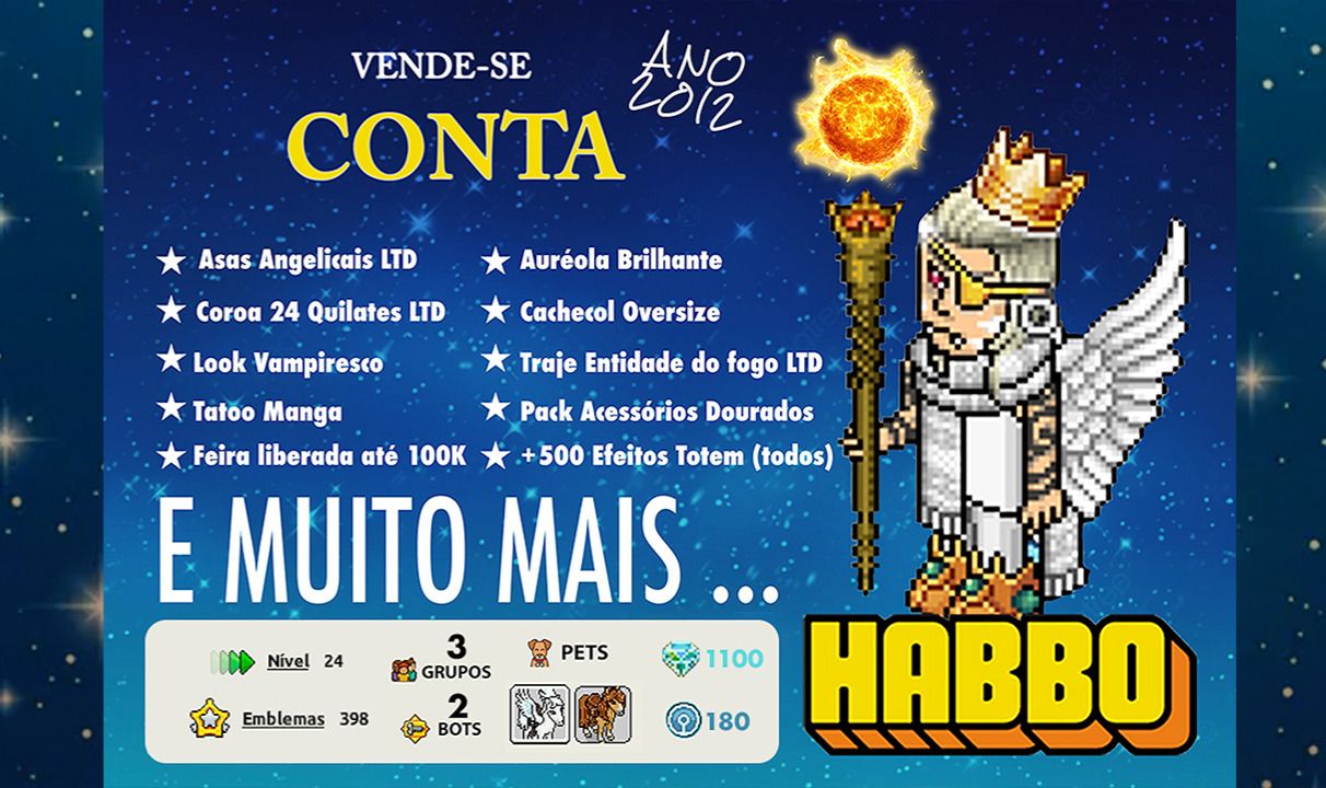 Conta Habbo Top Com Visuais Raros, Limitados, Efeitos Totem e Diamantes