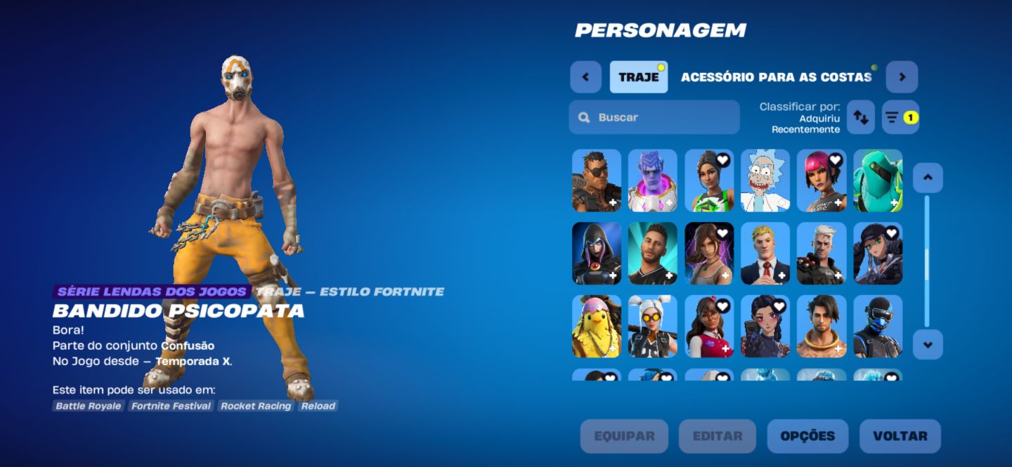 CONTA FORTNITE/ 900 VBUKS/ MUDANÇA DE TODOS OS DADOS/ + 100 skins