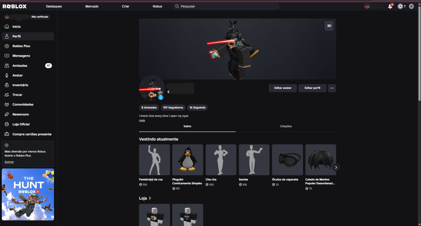 Conta Roblox | Criada em 2017 | 15K+ Robux gastos