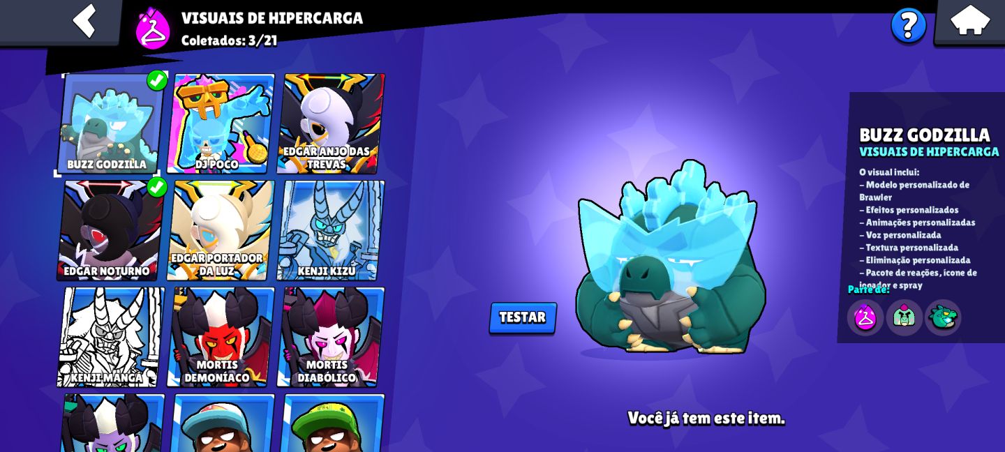 Conta de brawl stars com skins raras e muito conteúdo! (promo)