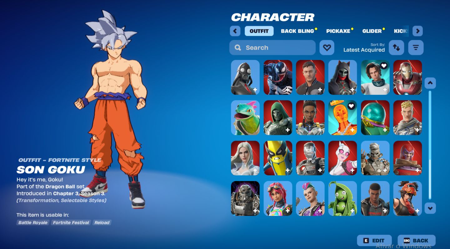 Conta Fortnite Og | Goku + Inferno + Venom + Spider-man + Marvel + Hatsune.