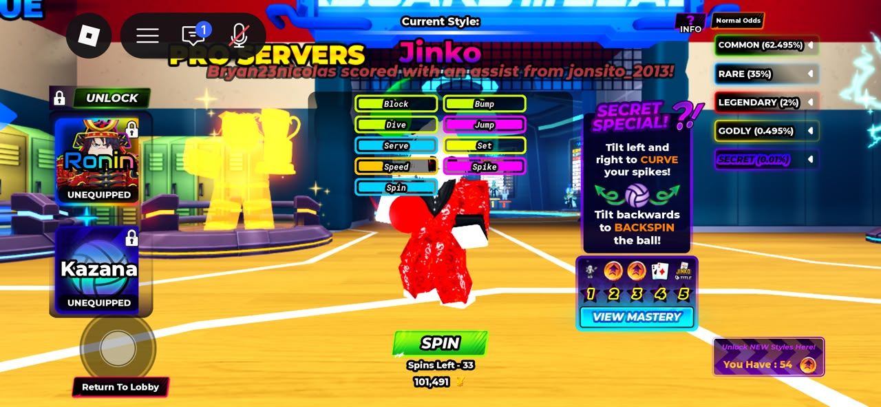 Conta super rara volleyball legends com 3 bundles