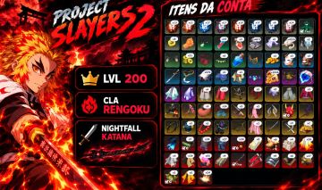 Slayers 2 Conta - Clã Rengoku - Nivel 200 + Nightfall Katana