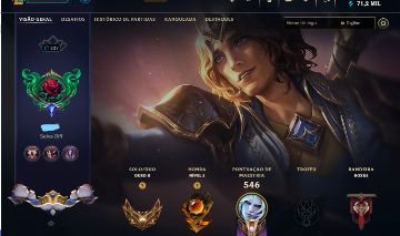 CONTA LOL GOLD2, LVL 327, 118 SKINS + VALORANT COM KURONAMI, SAQUEADOR e GAIA