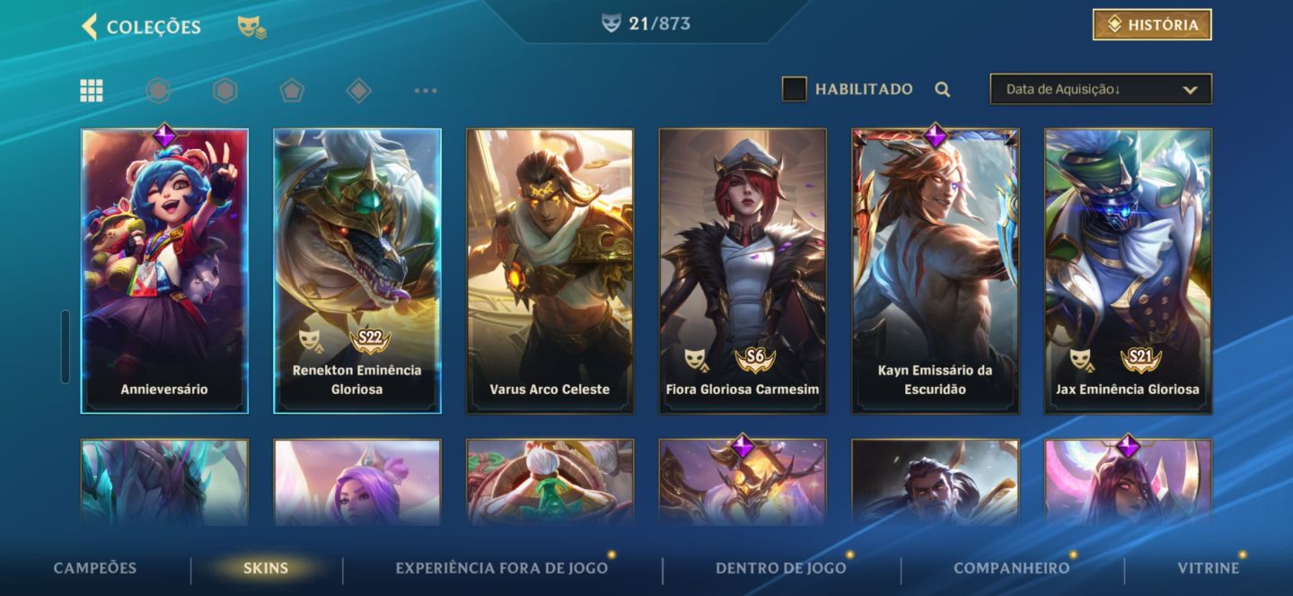 Conta De league of legends com 3 lendárias