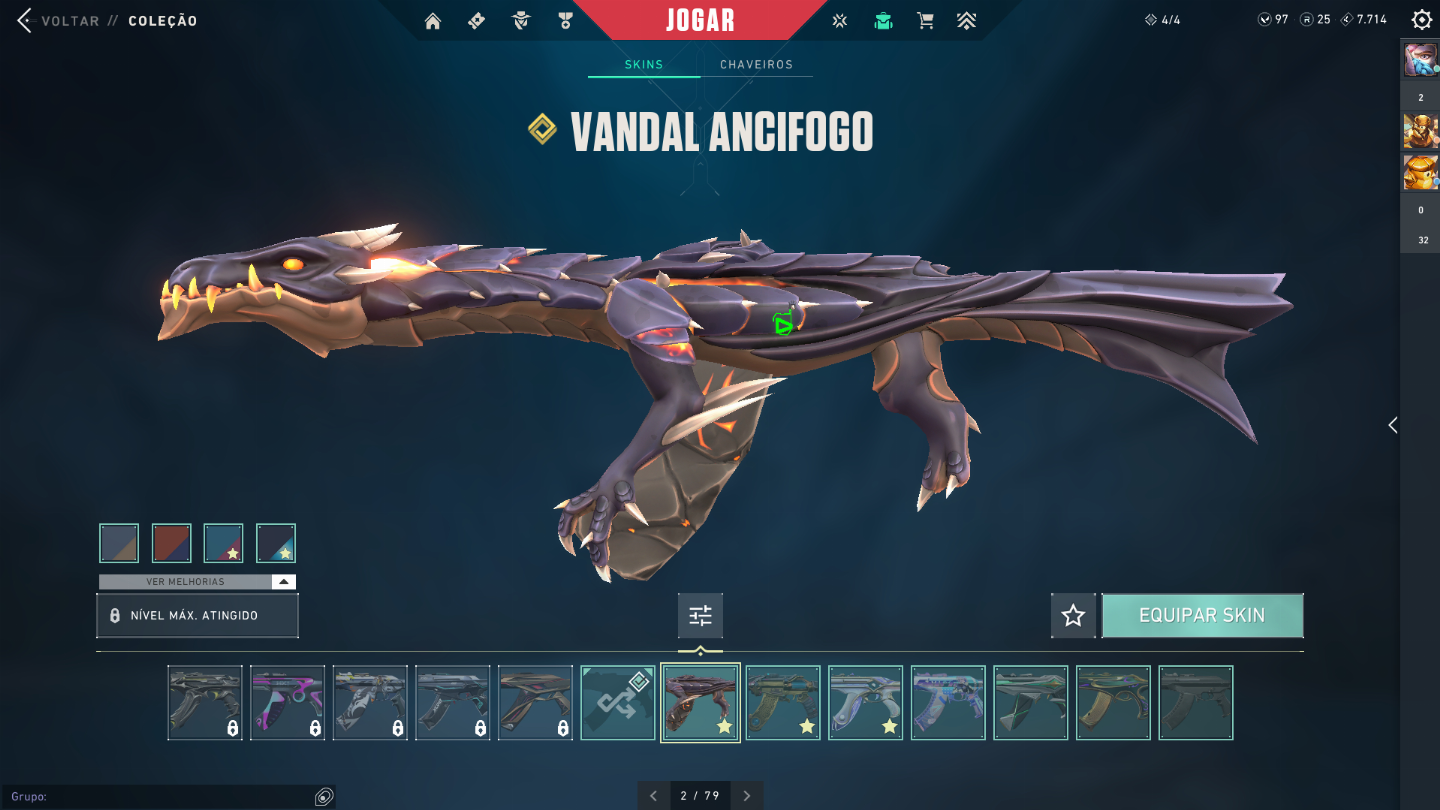 Conta de Valorant R$3400 gastos. +de 13 skins de vandal e phantom.