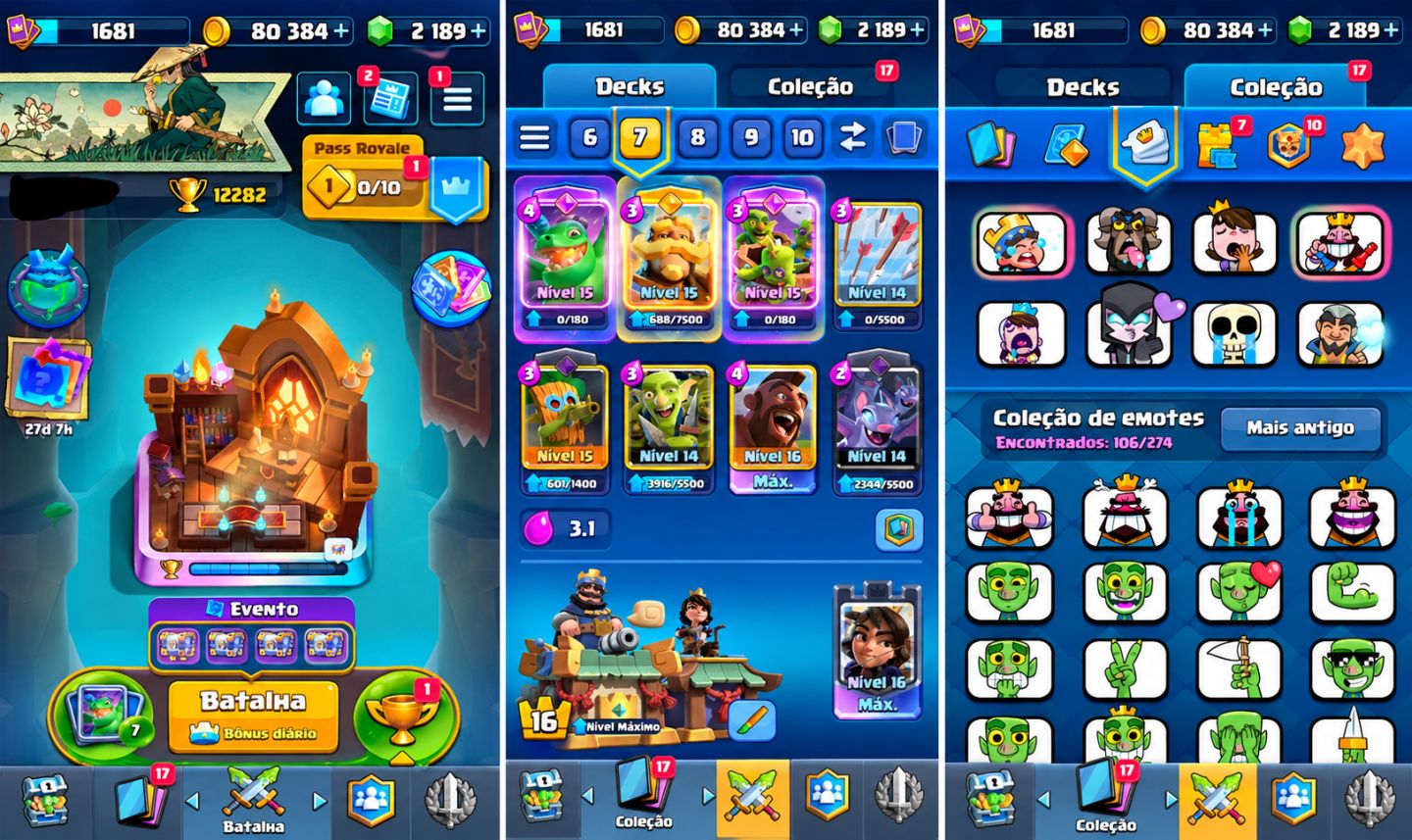 CONTA DE CLASH ROYALE | 12.000 TROFÉUS | 17 EVOLUÇÕES E 5 HERÓIS