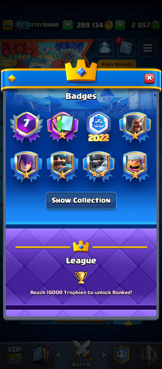 SUBO TROFÉUS E PASSE ARENA 1-25(0 ATÉ 10K), JOGADOR EXPERIENTE - CLASH ROYALE