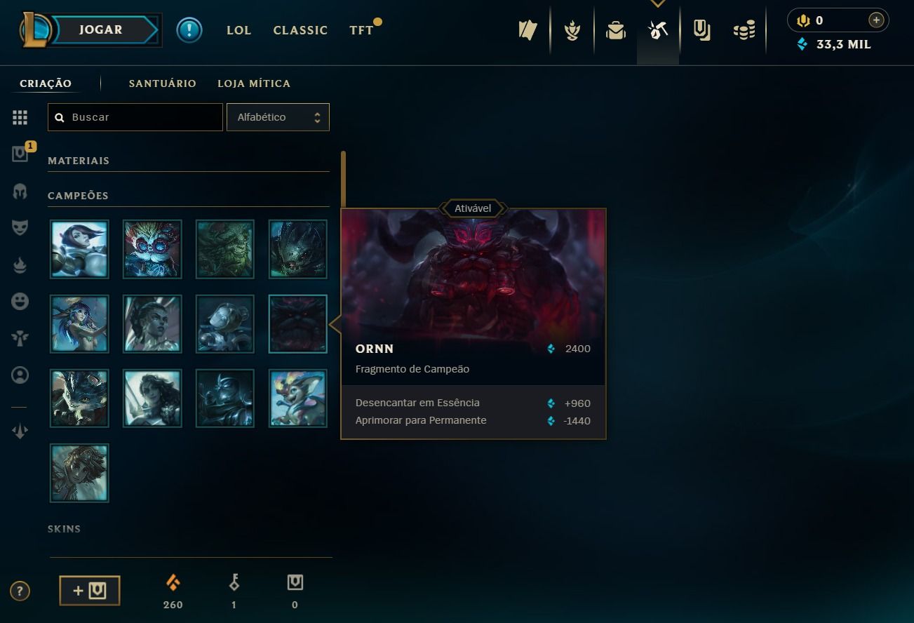 Conta Upada a Mão - 41 Skins - Lvl 30 - 35 Campeões - 33K de Ea - Skins no Baú
