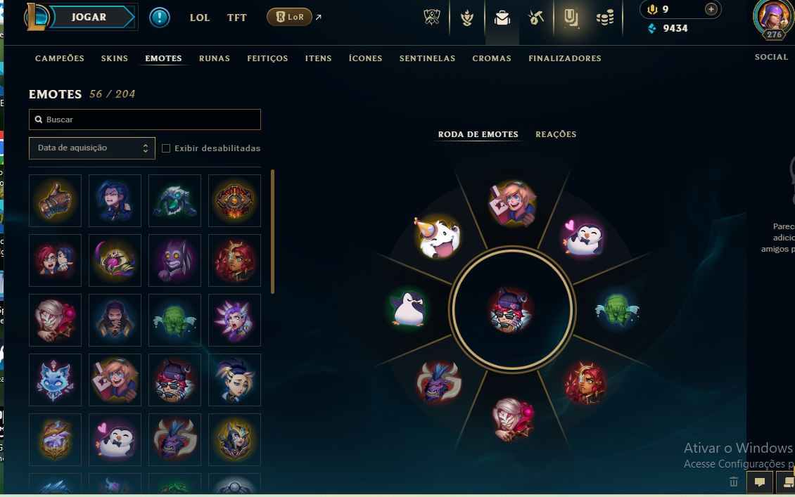 Conta antiga 2014, 150 campeão, 51 skins, lvl da conta 276
