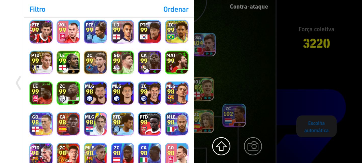 CONTA COM 3220 DE FORÇA + TIME LEGENDS + DESAILLY BIG TIME + PUYOL++