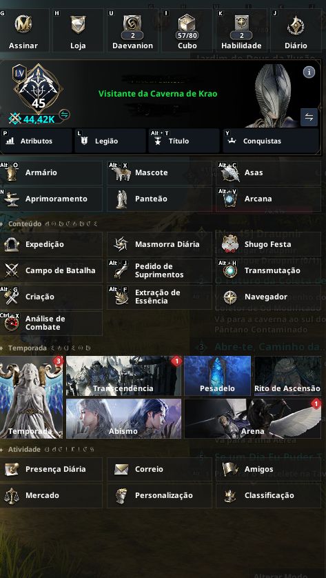 AION 2 | CONTA LEVEL 45 | ELYSEANO | VAIZEL | AMÉRICA DO SUL