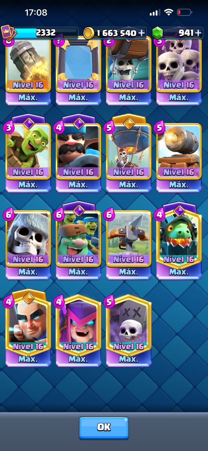 Conta de Clash Royale full maximizada