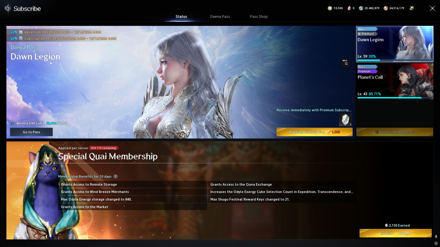 AION 2 GLOBAL | CHANTER 2307 GS | 110K CP | ARIEL ELYOS | VIP + PAS