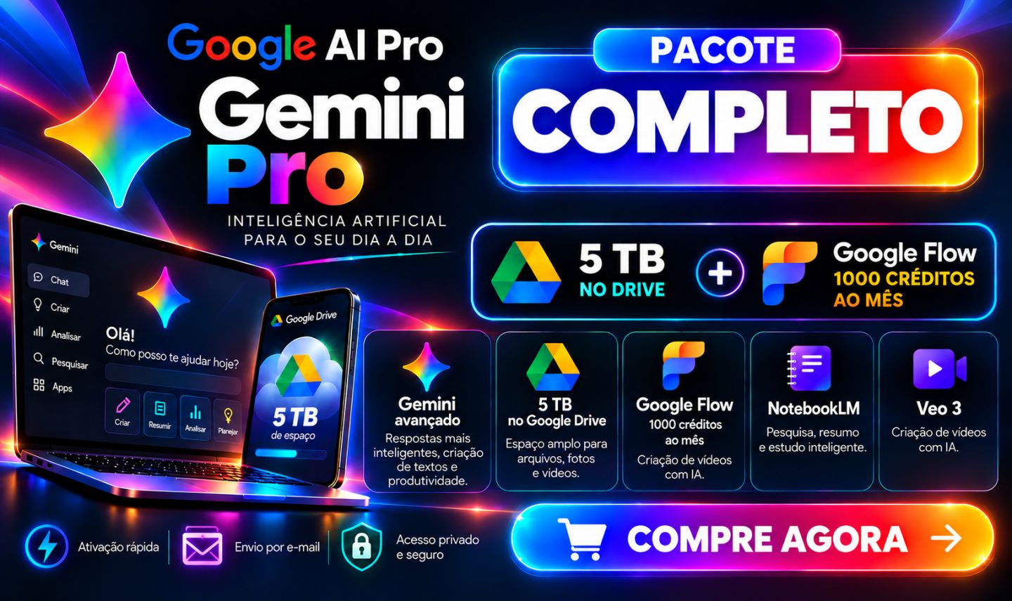 Google AI PRO | Gemini PRO - Flow Drive 5TB