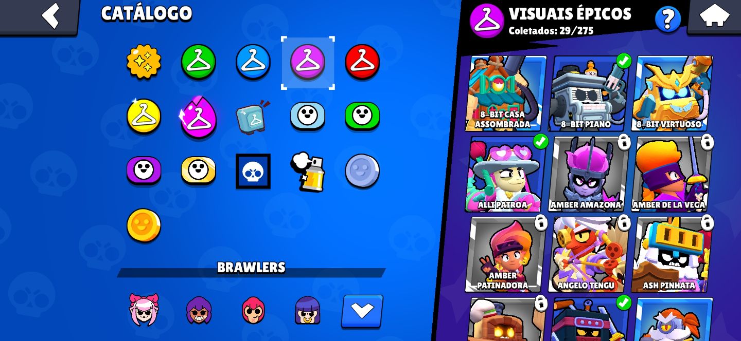 Conta de Brawl Stars com 14000 Troféus, 76 brawlers e 30 hipercargas