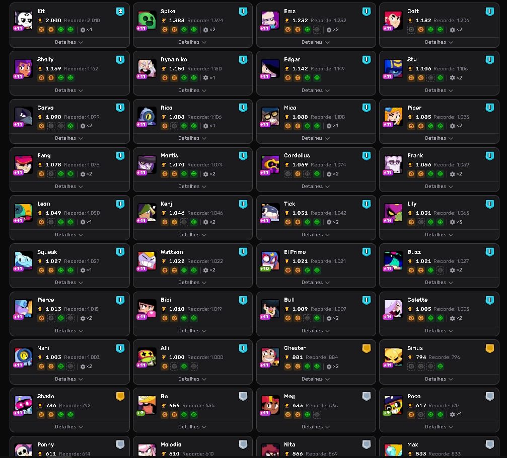 (PRA SAIR LOGO) CONTA RARA BRAWL STARS FULL (106/107) + 60K Troféus + Skins Ants