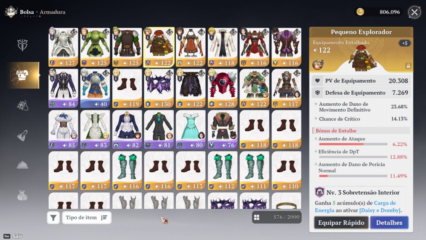 CONTA END GAME 7DS ORIGIN | +78K POWER PITY 60+ GARANTIDO