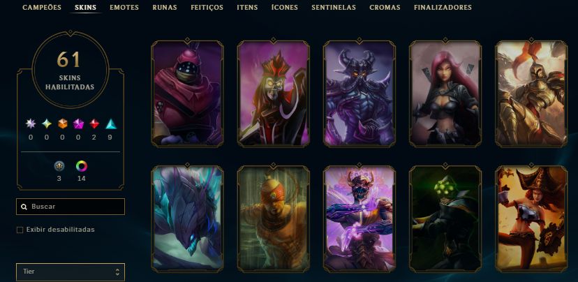 CONTA ESMERALDA 3 / 21 SKINS / YONE VELHO OESTE / KAYN LUA NEVADA / 29K EA