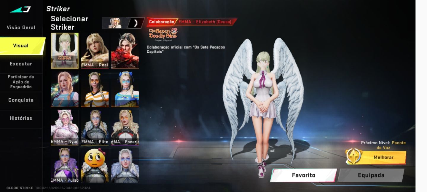Estou vendendo uma conta de blood Striker top - com várias skins para você