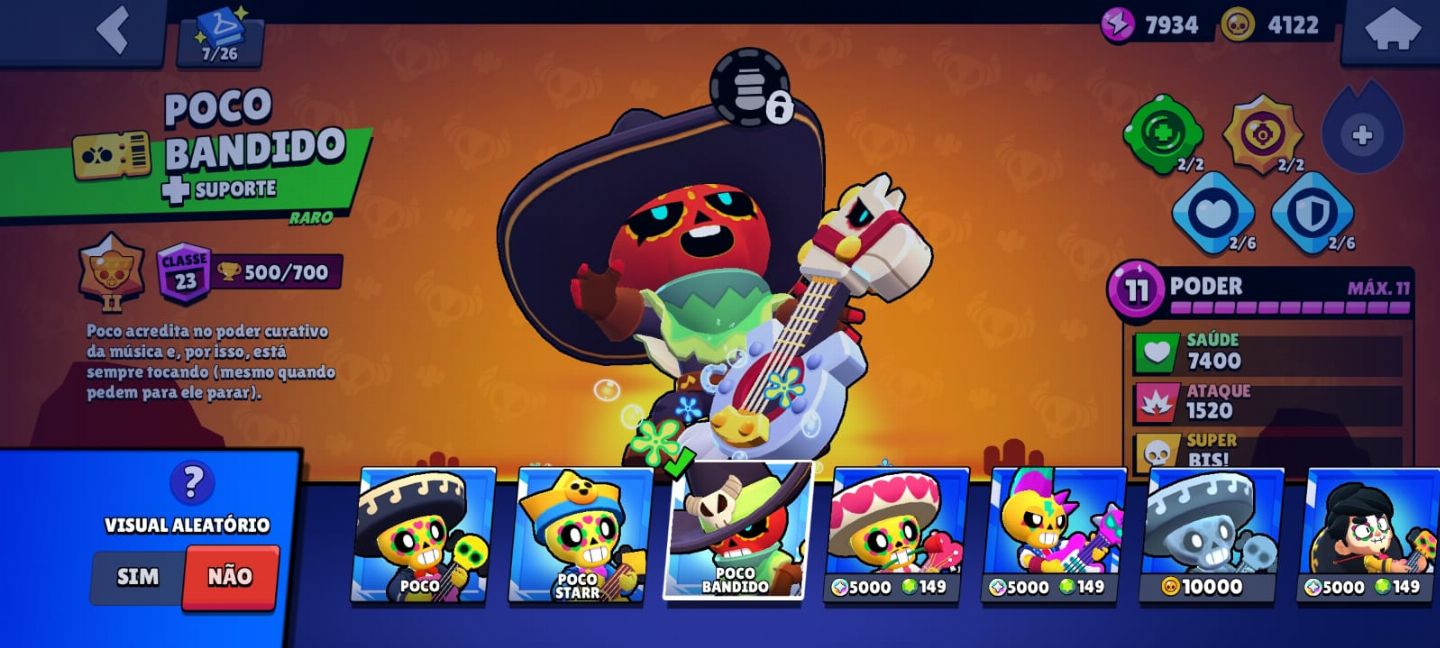 Conta de Brawl Stars com 77 Campeões