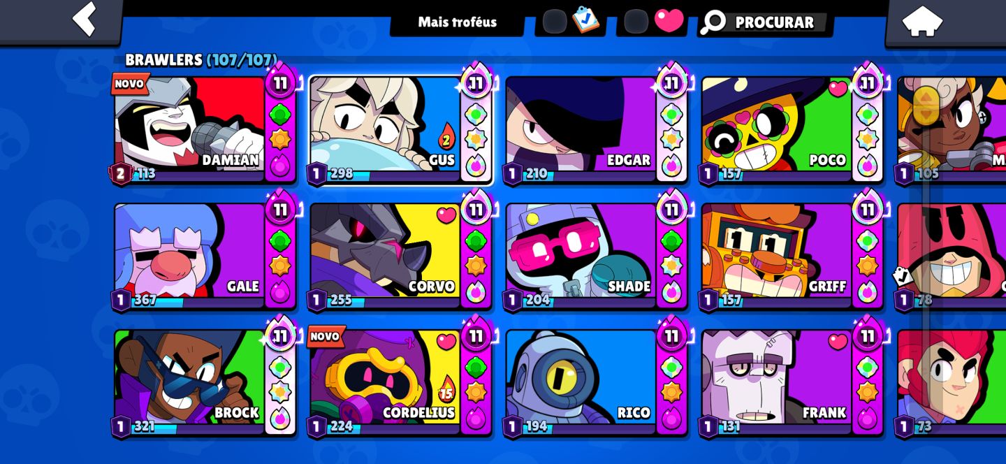 CONTA BRAWL STARS FULL | 100 HYPERCARGAS