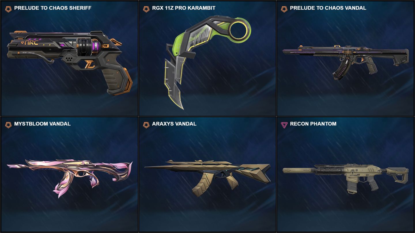 Conta Valorant Vandal Preludio Faca karambit RGX + Skins