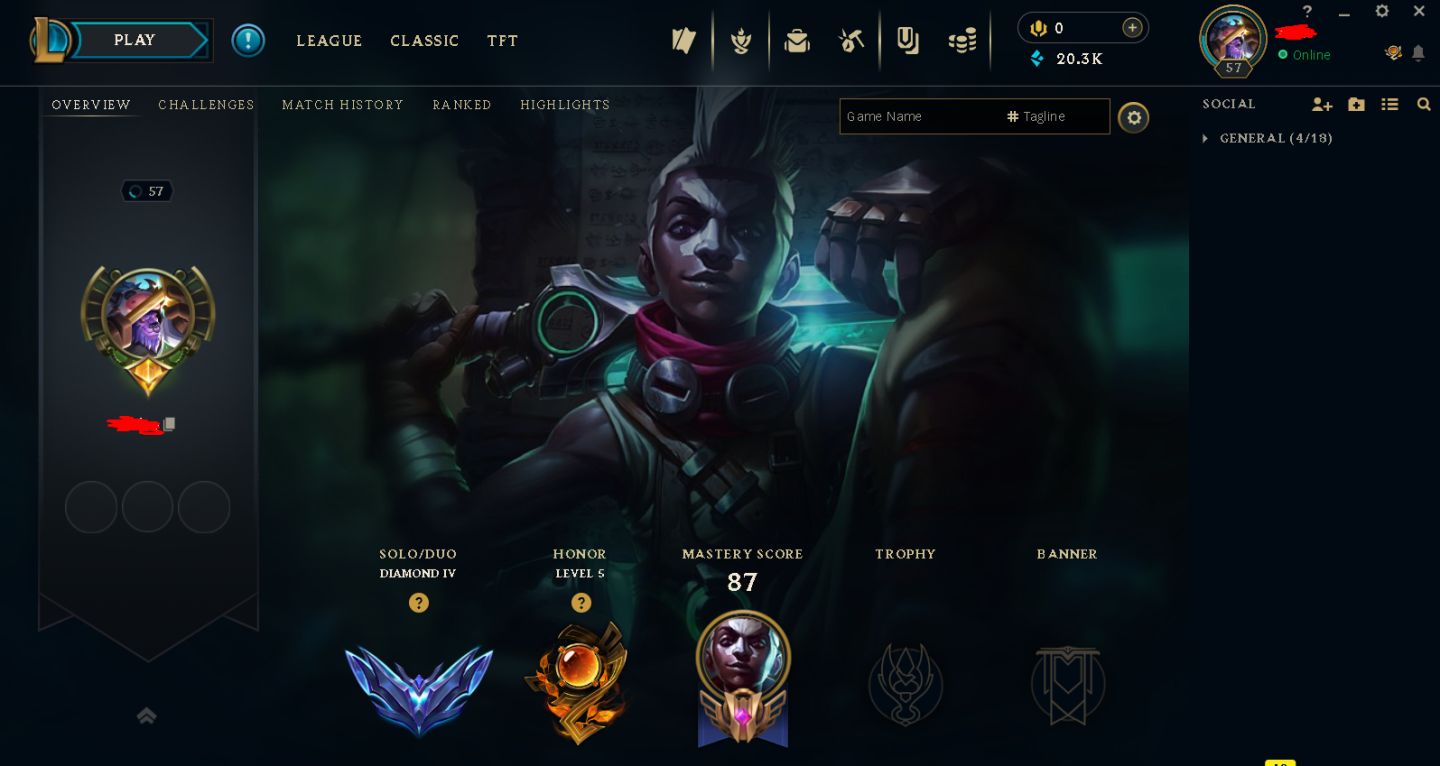 Conta lol diamante
